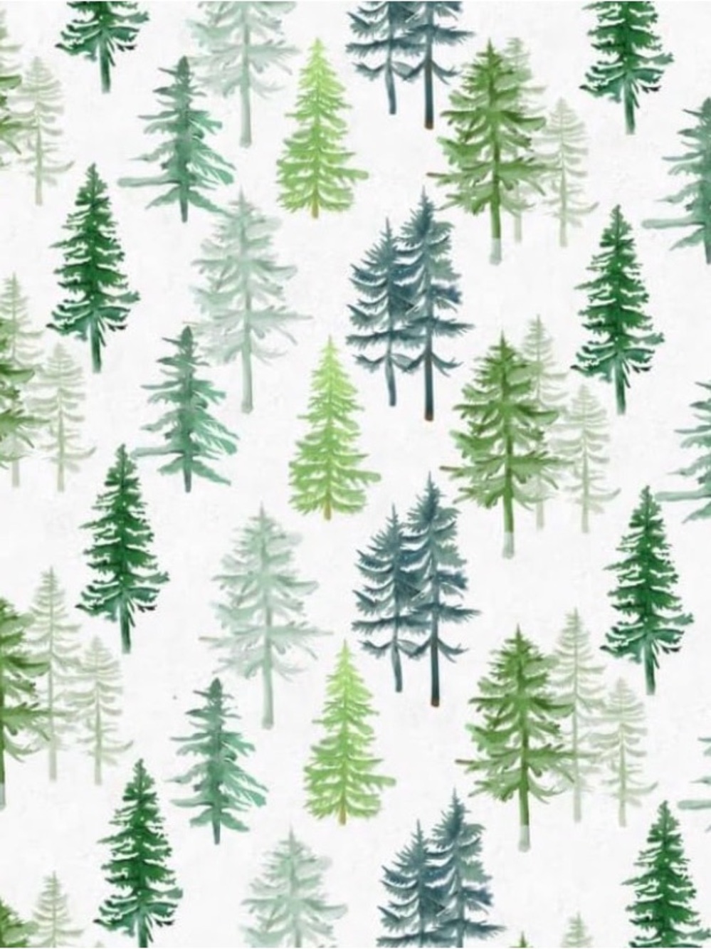 Baby Blanket with Watercolor Green Pine Trees Pattern NWT